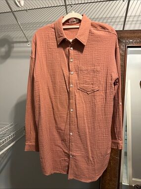 In Bloom woman’s Button-Down dress in coral